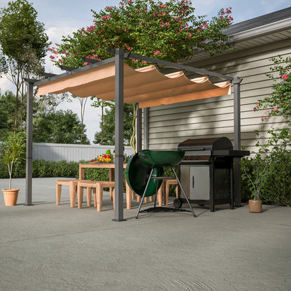 10' x 10' Aluminum Patio Pergola with Retractable Canopy