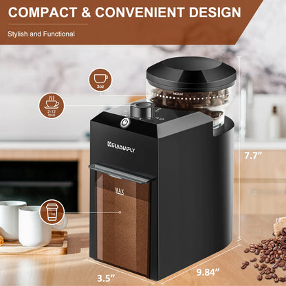 Automatic Electric Burr Mill Coffee Bean Grinder Electric Coffee Bean Grinding With 28 Adjustable Gears for Espresso French Press Drip Coffee