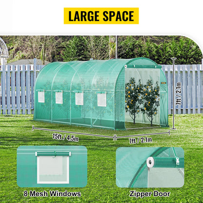 Walk-in Tunnel Greenhouse, Galvanized Frame & Waterproof Cover