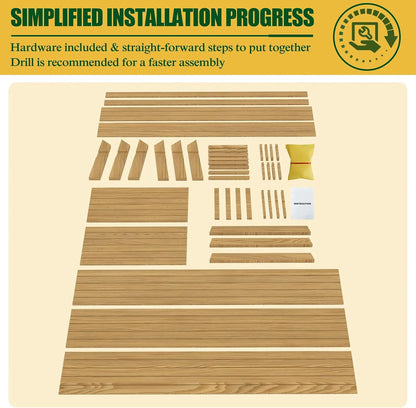 6'x3'x2' Raised Outdoor Garden Bed  w/Detachable Liner