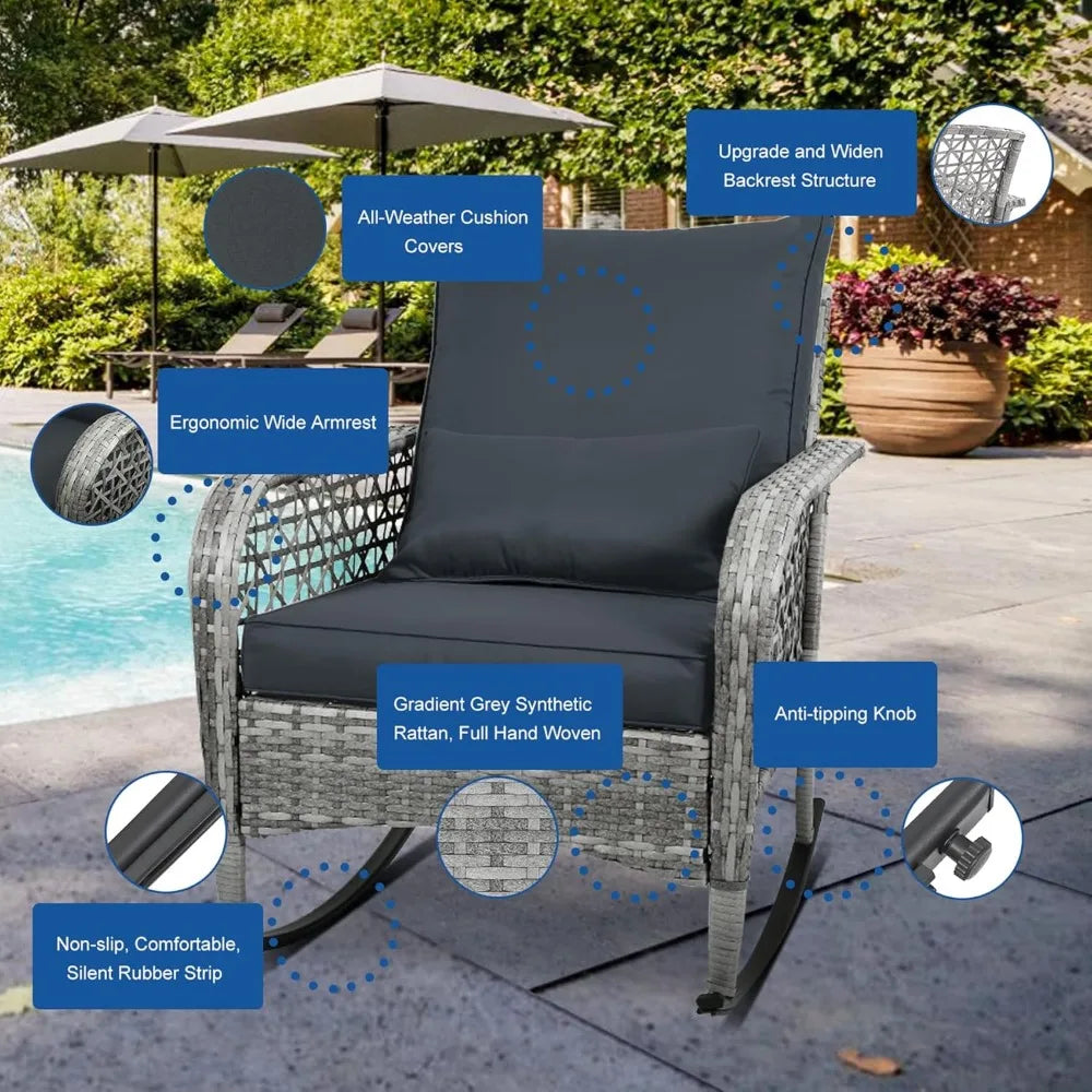 3-Piece Wicker Outdoor Patio Furniture Set