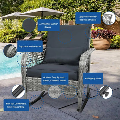 3-Piece Wicker Outdoor Patio Furniture Set