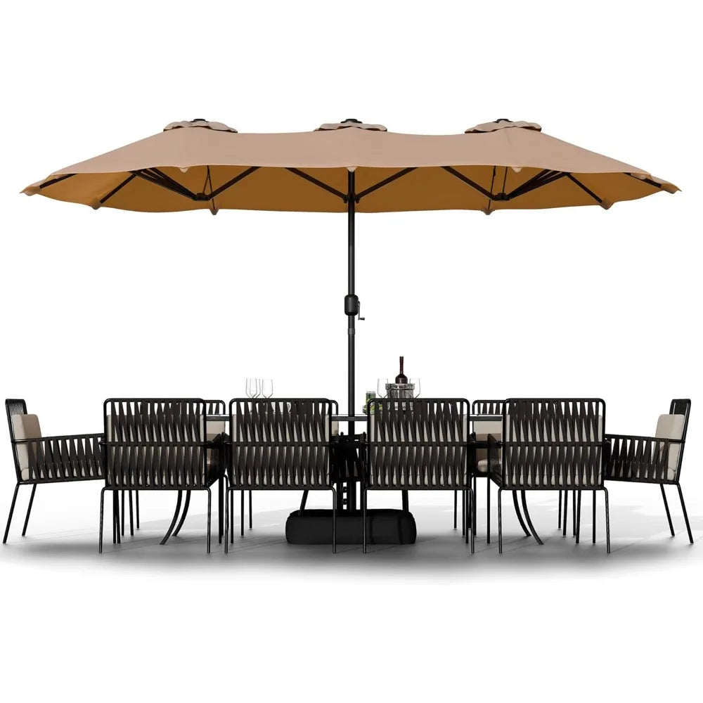 16-FT Patio Umbrella with Crank Handle & Base