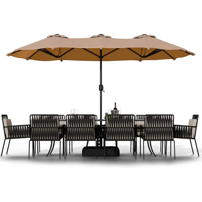 16-FT Patio Umbrella with Crank Handle & Base