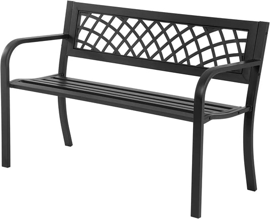 Outdoor Steel and Plastic Patio Bench