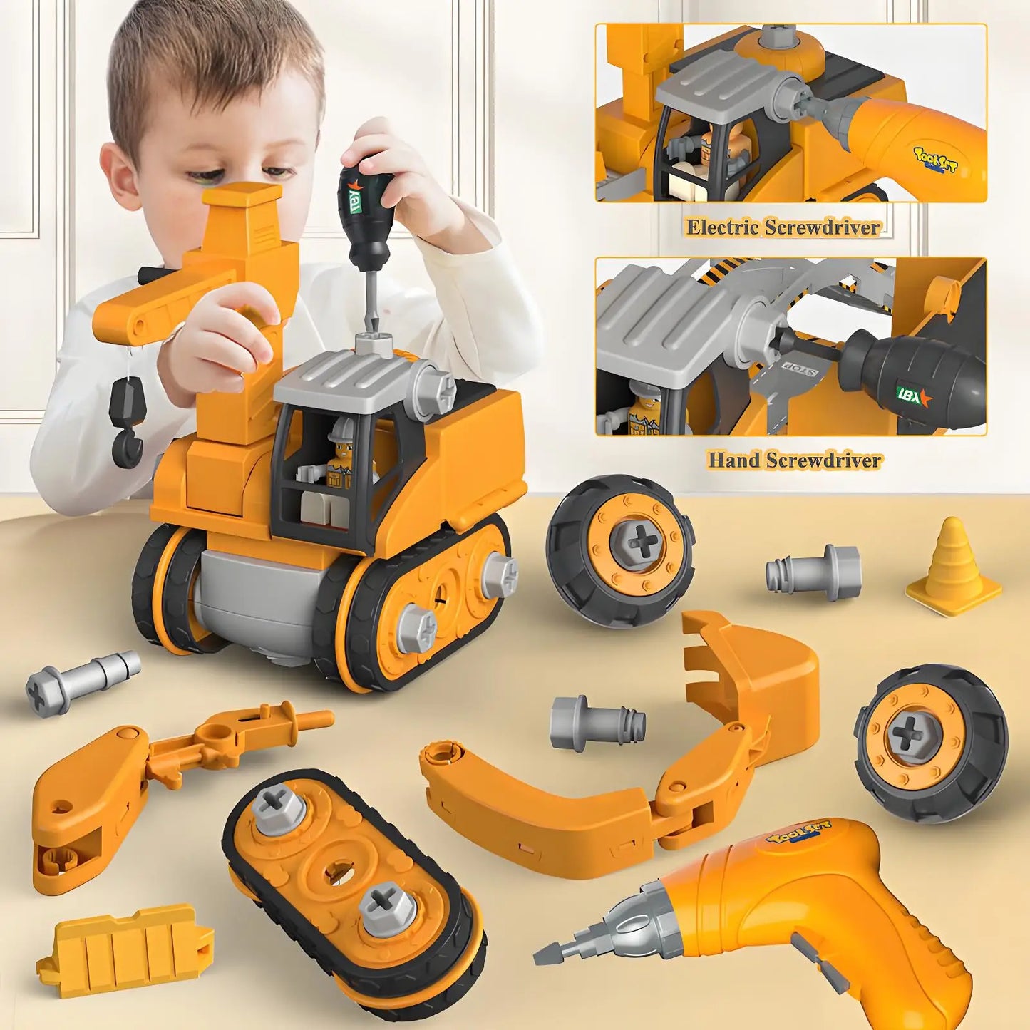 Engineering Vehicle Electric Drill Tool Screw Toy