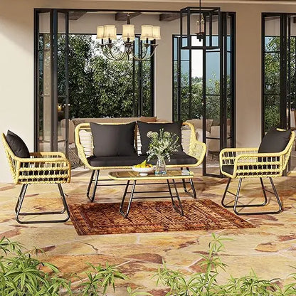 7-Piece Patio Conversion Furniture Set, Sectional Sofa