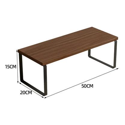 Simple Kitchen Cabinet Organizer Shelf- Wood & Metal         Kitchen Counter Shelves Kitchen Storage Spice Rack Stackable Metal and Engineered Wood