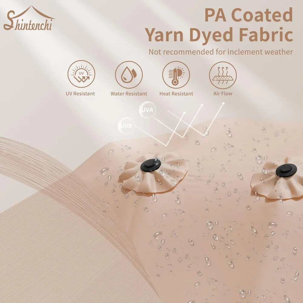 16-FT Patio Umbrella with Crank Handle & Base