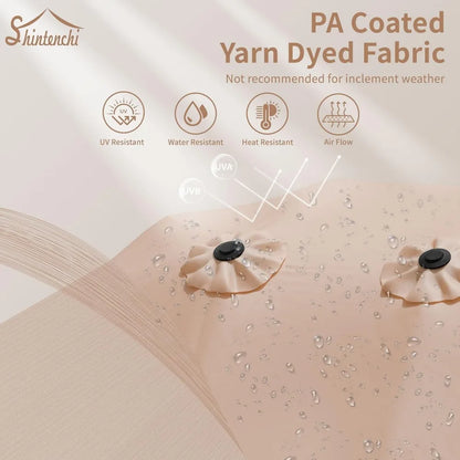 16-FT Patio Umbrella with Crank Handle & Base