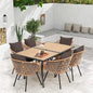 7-Piece All-Weather Rattan Patio 60" Dining Set