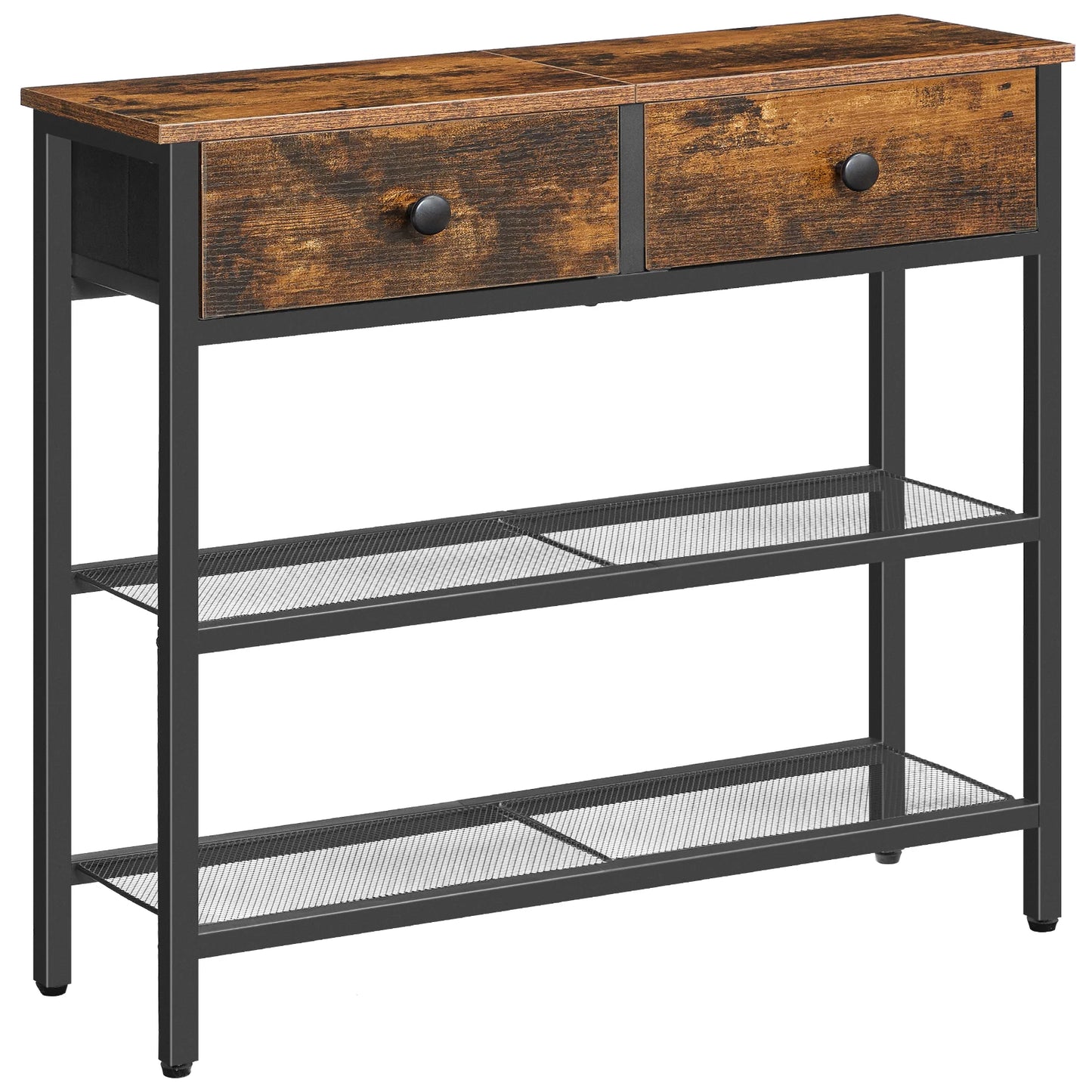 29.5" Narrow Console Table with Fabric Drawers
