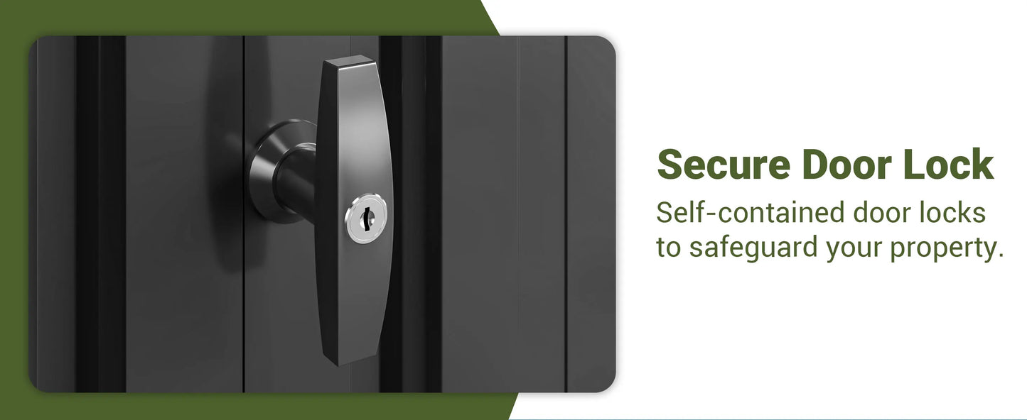 10'x10'~12'x18' Lockable Metal Storage Heavy-Duty Frame Shed