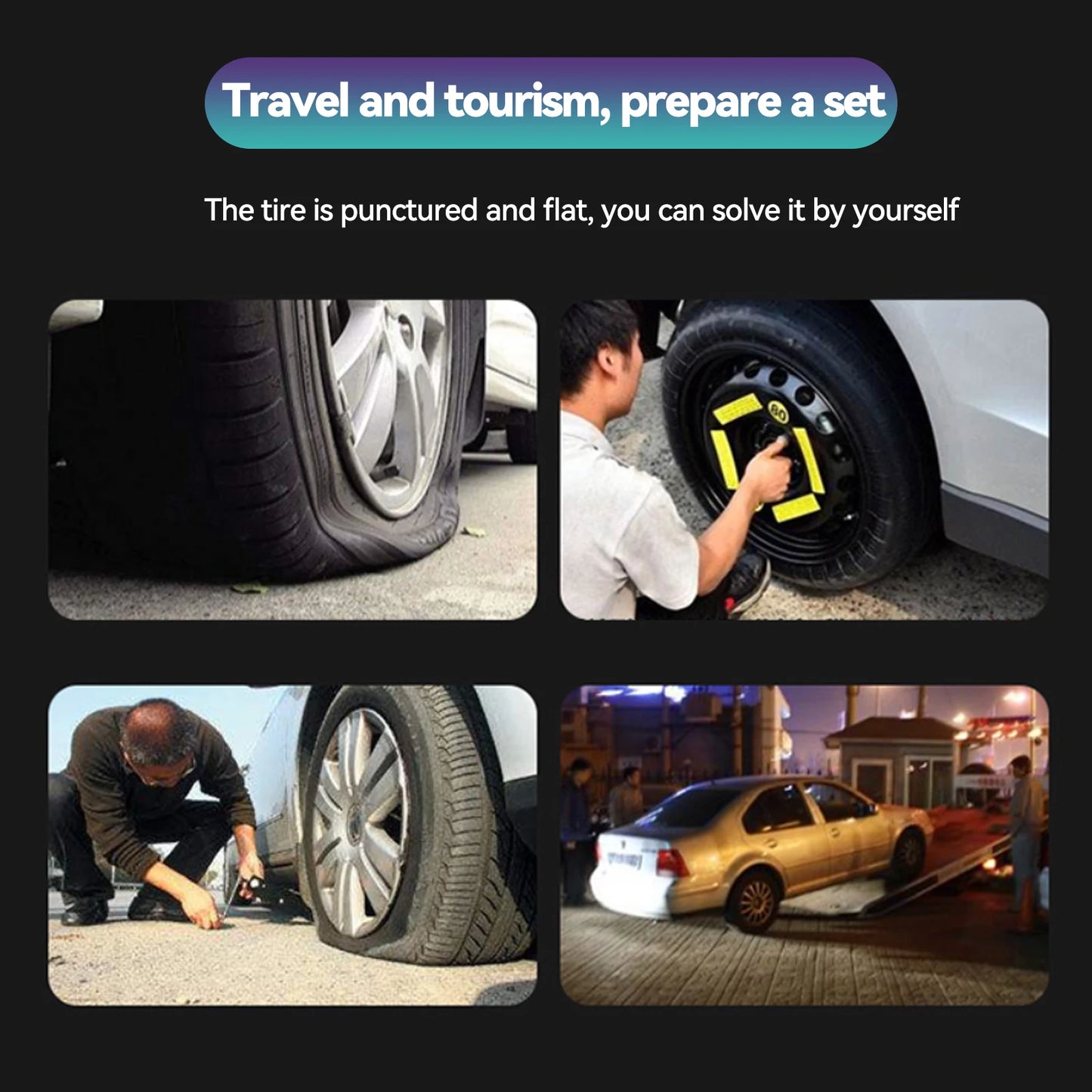 Portable, Easy Car Tire Repair Kit 23Pcs