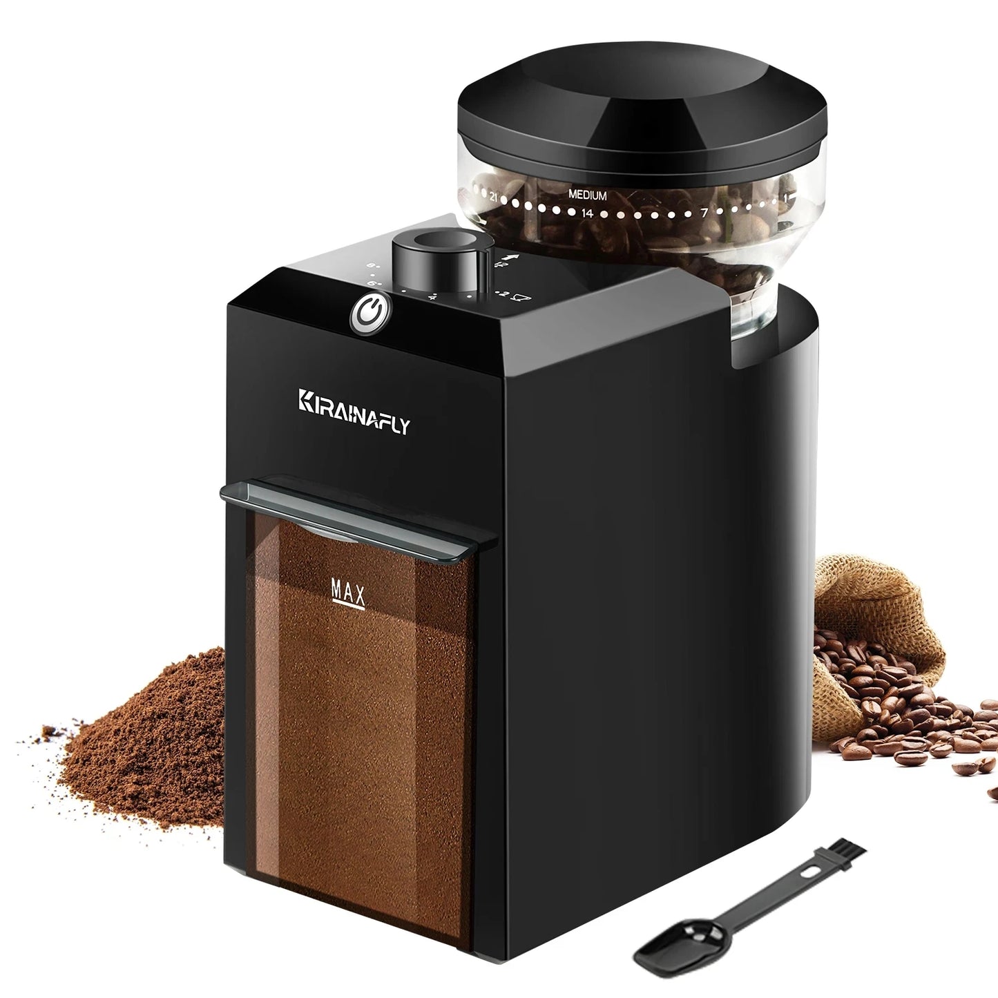 Automatic Electric Burr Mill Coffee Bean Grinder Electric Coffee Bean Grinding With 28 Adjustable Gears for Espresso French Press Drip Coffee