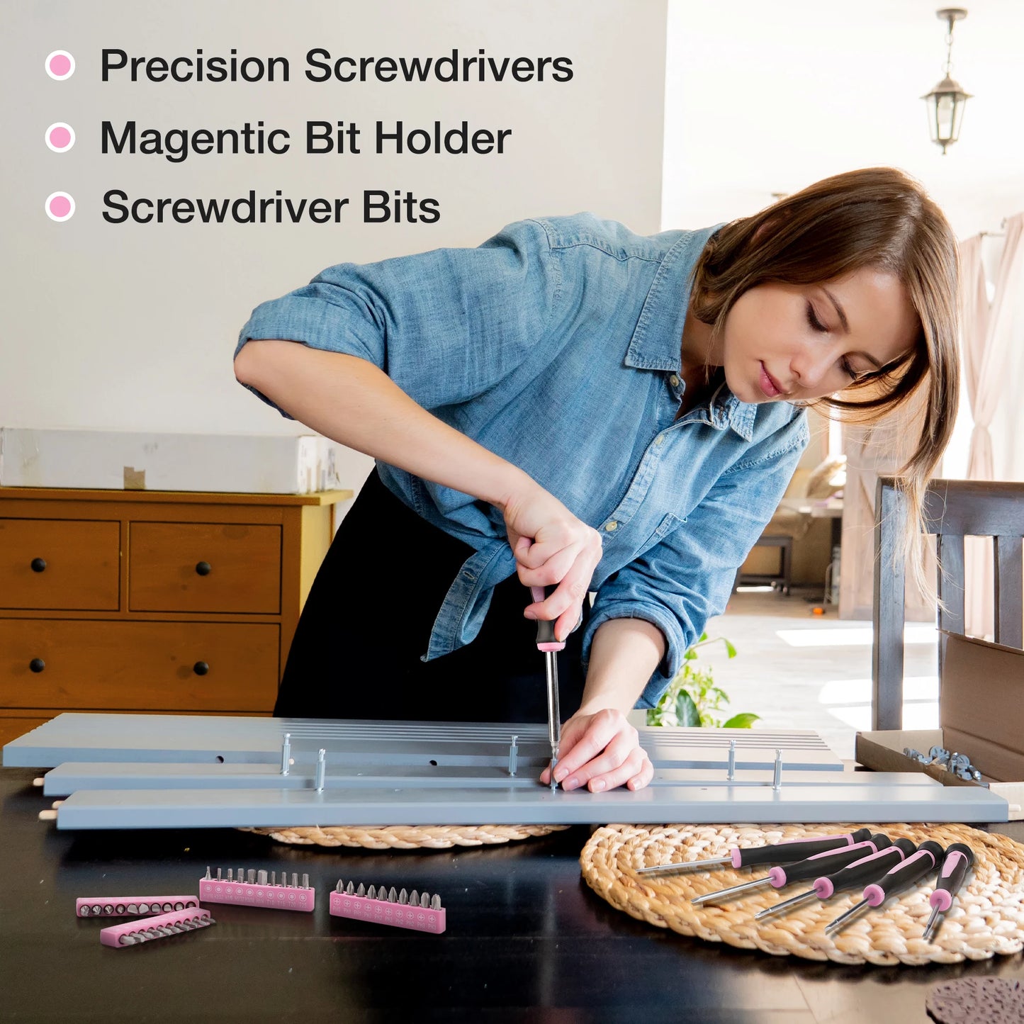 263-Piece Pink Home Repairing Tool Set