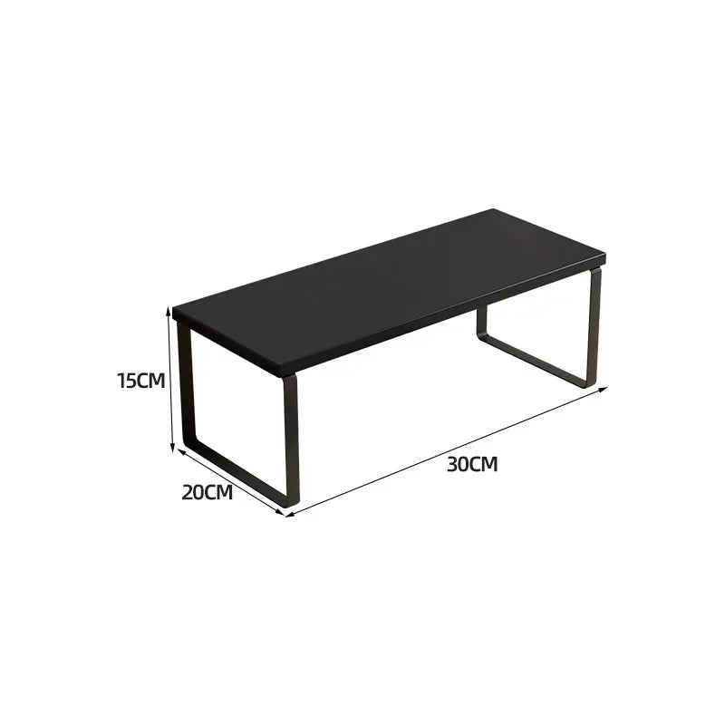 Simple Kitchen Cabinet Organizer Shelf- Wood & Metal         Kitchen Counter Shelves Kitchen Storage Spice Rack Stackable Metal and Engineered Wood