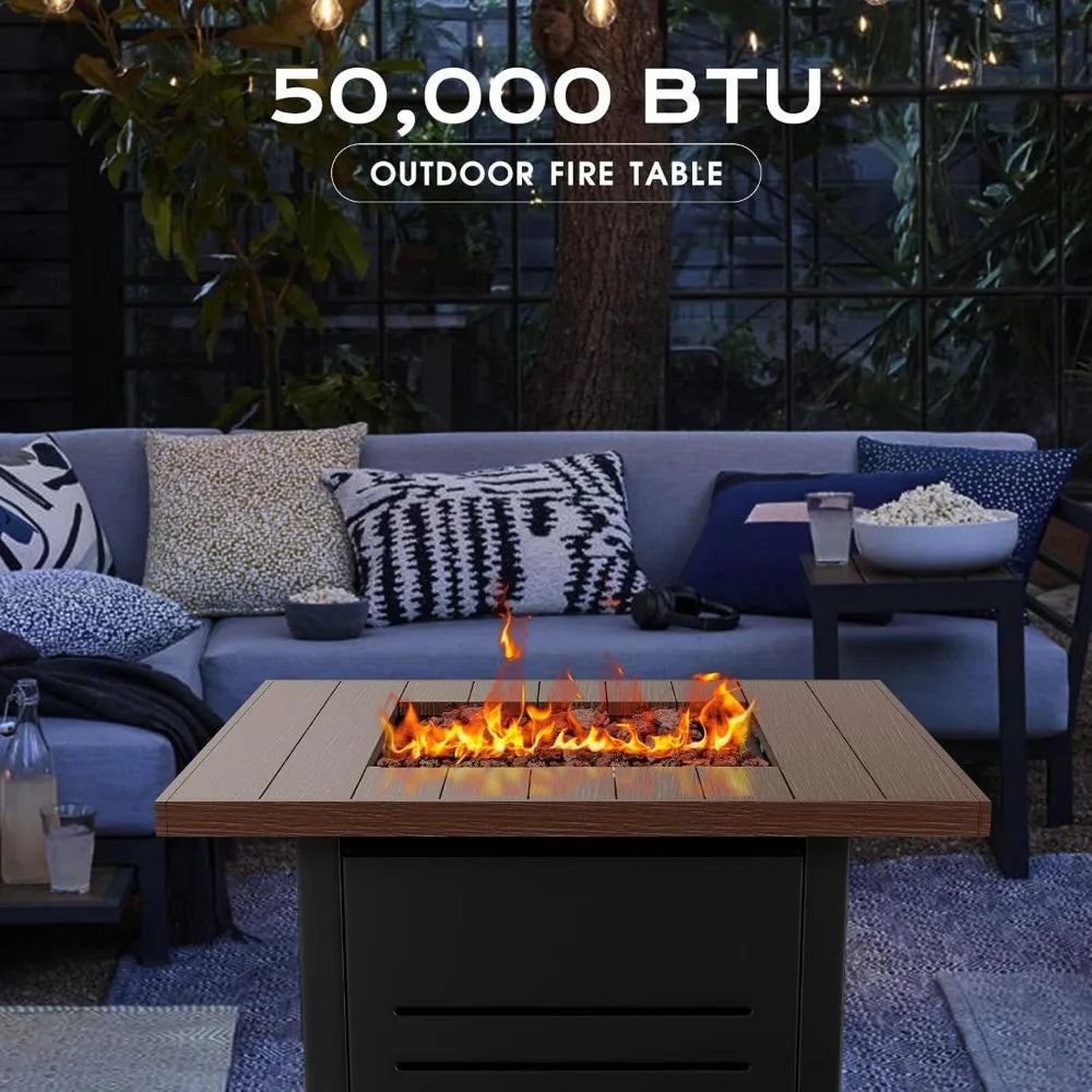 Outdoor 28-inch Propane Gas Firepit Table