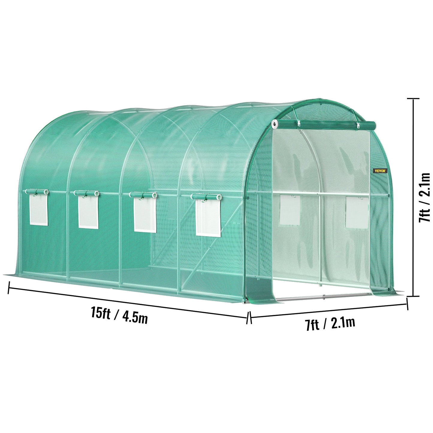 Walk-in Tunnel Greenhouse, Galvanized Frame & Waterproof Cover