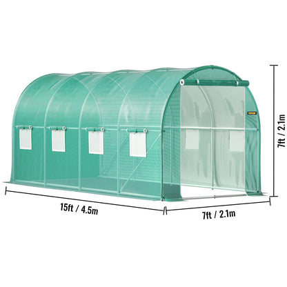 Walk-in Tunnel Greenhouse, Galvanized Frame & Waterproof Cover