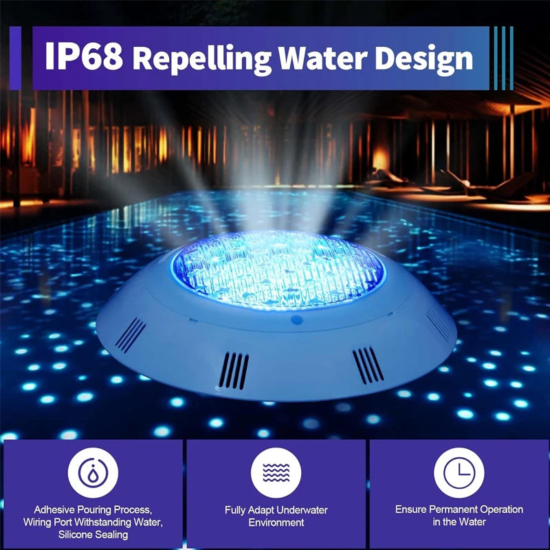 9/18/24/36/45 W LED Underwater Swimming Pool Lights RGB Color Changing AC12V IP68 Waterproof Lamp with Remote Controller