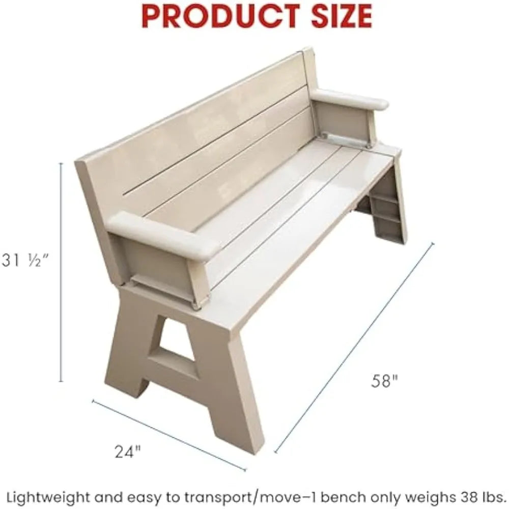 2-in-1 Outdoor Convertible Bench to Picnic Table