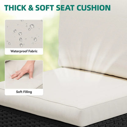 7-Piece Patio Conversion Furniture Set, Sectional Sofa