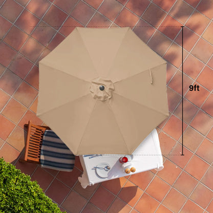 9' Outdoor Patio Umbrella, Push Button Tilt/Crank