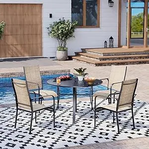 7-Piece All-Weather Rattan Patio 60" Dining Set