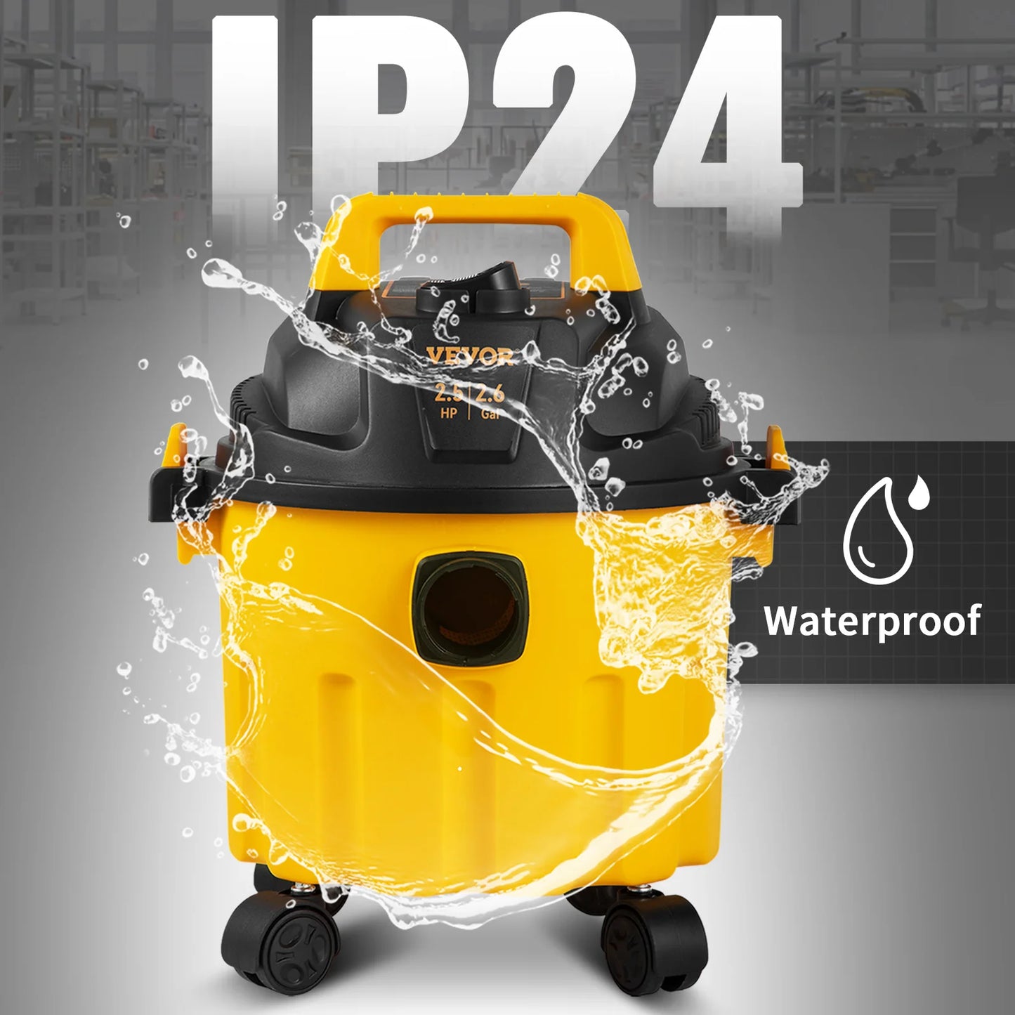 3-in-1 Portable Wet/Dry Shop Vacuum, 2.6-Gallon