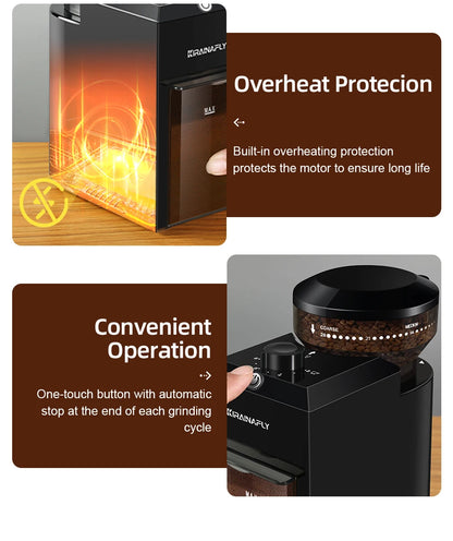 Automatic Electric Burr Mill Coffee Bean Grinder Electric Coffee Bean Grinding With 28 Adjustable Gears for Espresso French Press Drip Coffee