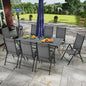 7-Piece All-Weather Rattan Patio 60" Dining Set