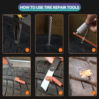 Portable, Easy Car Tire Repair Kit 23Pcs