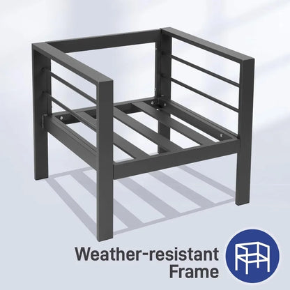 Dark Gray or White Aluminum Sectional Furniture Set