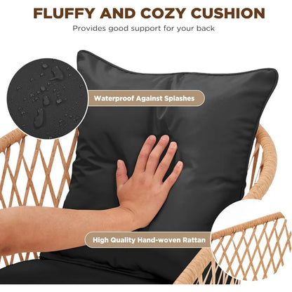 7-Piece All-Weather Rattan Patio 60" Dining Set