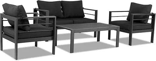 Dark Gray or White Aluminum Sectional Furniture Set