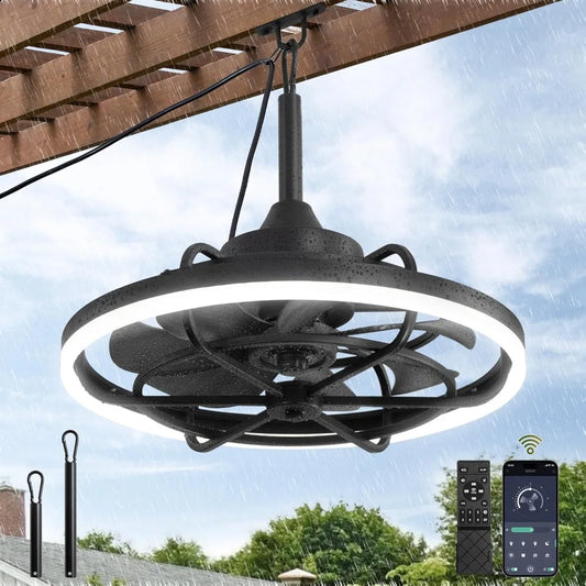 20" Outdoor Ceiling Fans w/Light for Patios