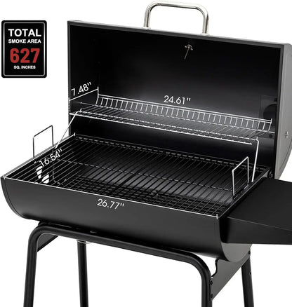 30 Inch Barrel Black Charcoal Outdoor Grill