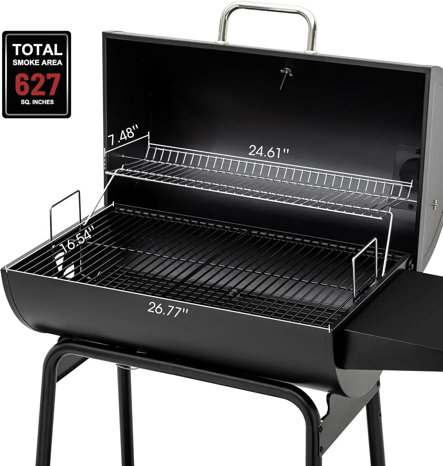 30 Inch Barrel Black Charcoal Outdoor Grill