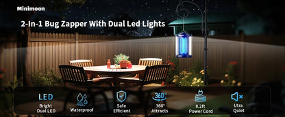 Outdoor Mosquito Bug Zapper w/Dual LED Light