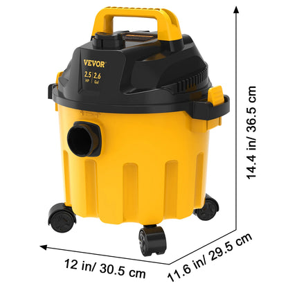 3-in-1 Portable Wet/Dry Shop Vacuum, 2.6-Gallon