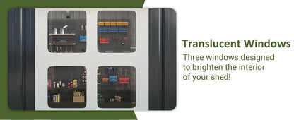 10'x10'~12'x18' Lockable Metal Storage Heavy-Duty Frame Shed