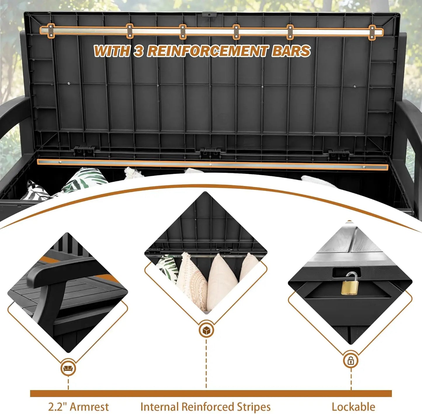 80 Gallon Lockable Storage Bench Deck Box