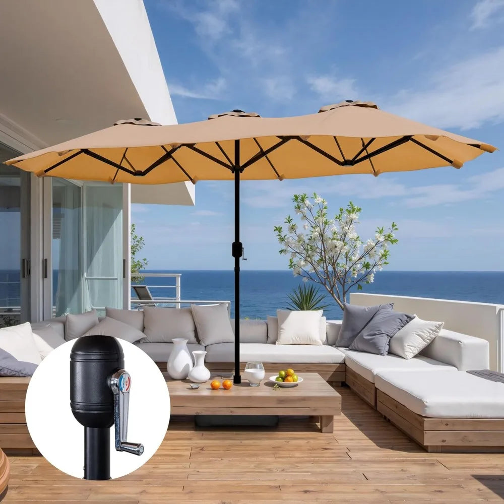 16-FT Patio Umbrella with Crank Handle & Base