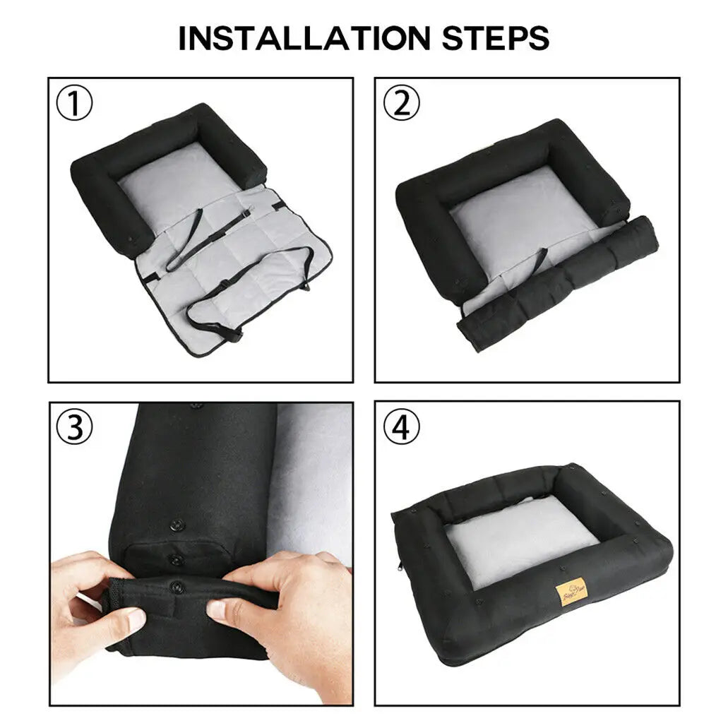 Waterproof Pet Car Bed With Seat Belts