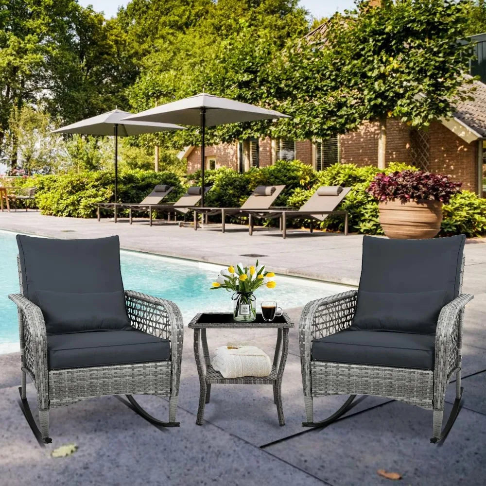 3-Piece Wicker Outdoor Patio Furniture Set