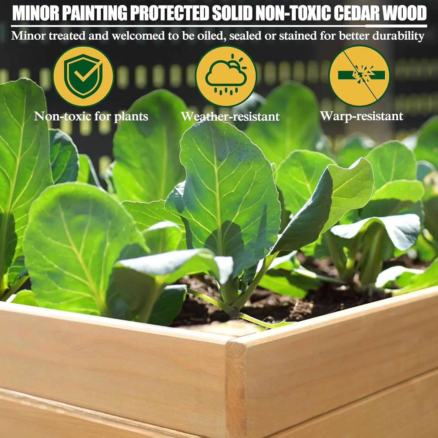 6'x3'x2' Raised Outdoor Garden Bed  w/Detachable Liner