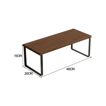 Simple Kitchen Cabinet Organizer Shelf- Wood & Metal         Kitchen Counter Shelves Kitchen Storage Spice Rack Stackable Metal and Engineered Wood