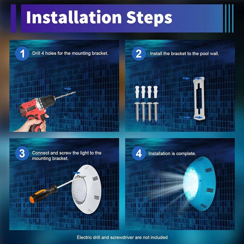 9/18/24/36/45 W LED Underwater Swimming Pool Lights RGB Color Changing AC12V IP68 Waterproof Lamp with Remote Controller