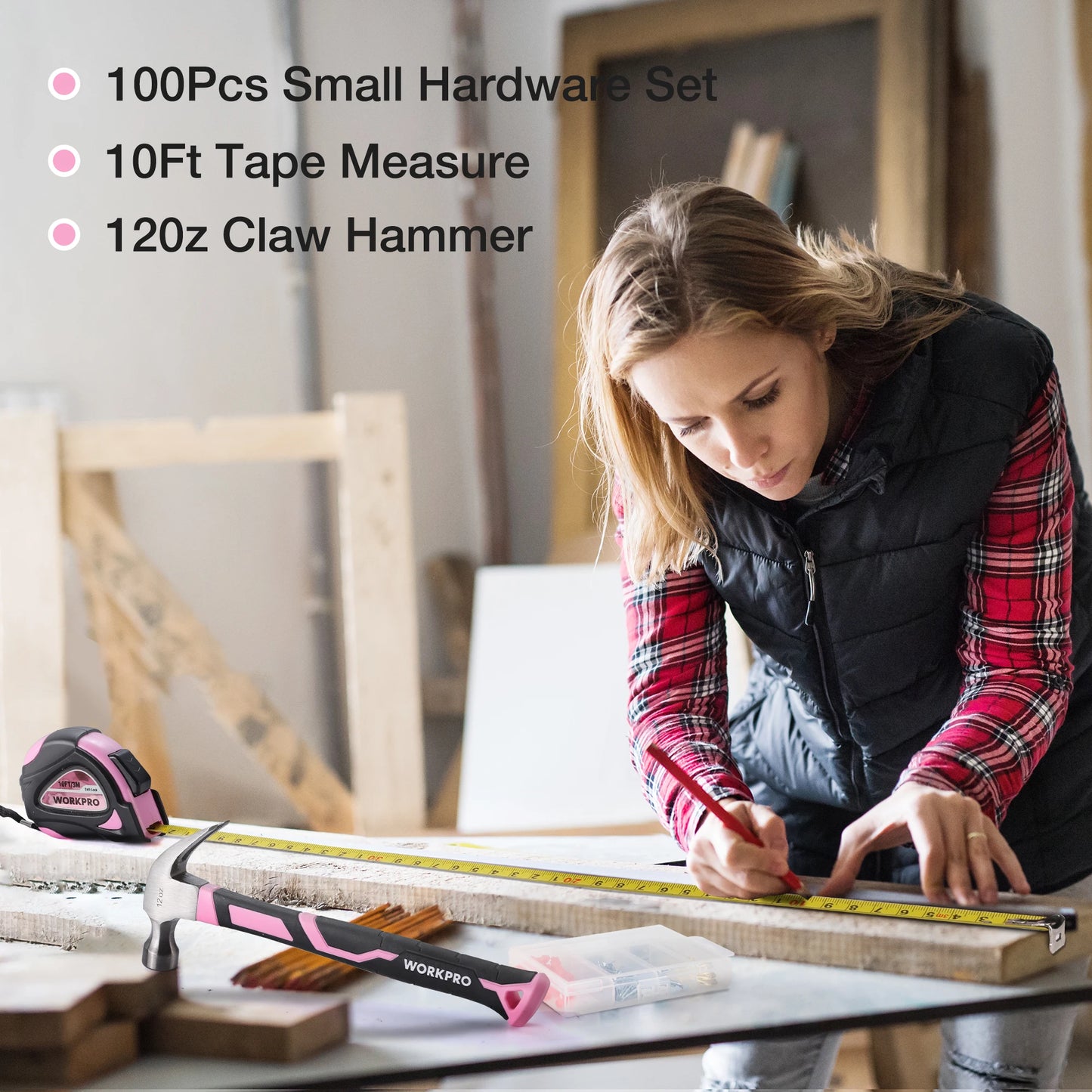 263-Piece Pink Home Repairing Tool Set